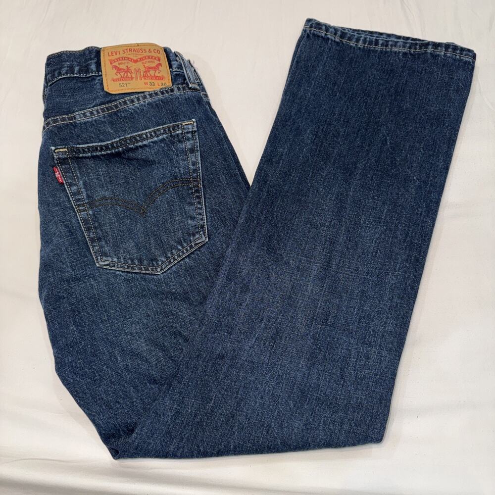 Levis 527 Low Boot Cut Jeans Mens 33x30 Denim Pants Excellent Condition